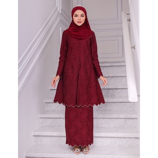 HIJABISTAHUB MARWA KEBAYA (BURGUNDY) | Shopee Malaysia