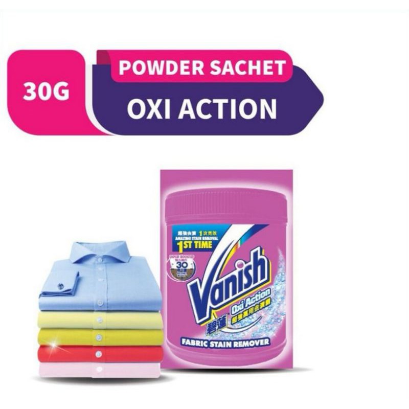 Vanish Fabric Stain Remover Powder Oxi Action 30g Shopee Malaysia