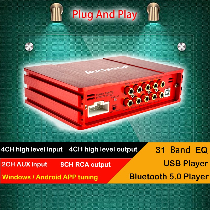 Audxeon D1806 DSP processor DSP with Amplifier 8 channel Car DSP Car