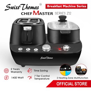 Image of SwissThomas Multi Function Breakfast Machine Toast/Steam/Stir/Fry/Toaster/Steamer