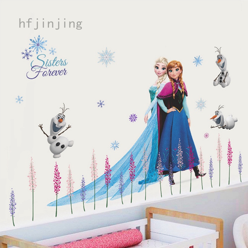 Cartoon Disney Frozen Olaf Elsa Anna Wall Stickers Home Decor Kids Rooms Decals
