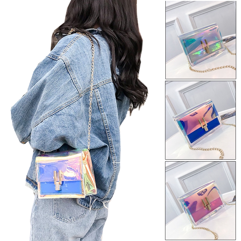 rainbow transparent bag