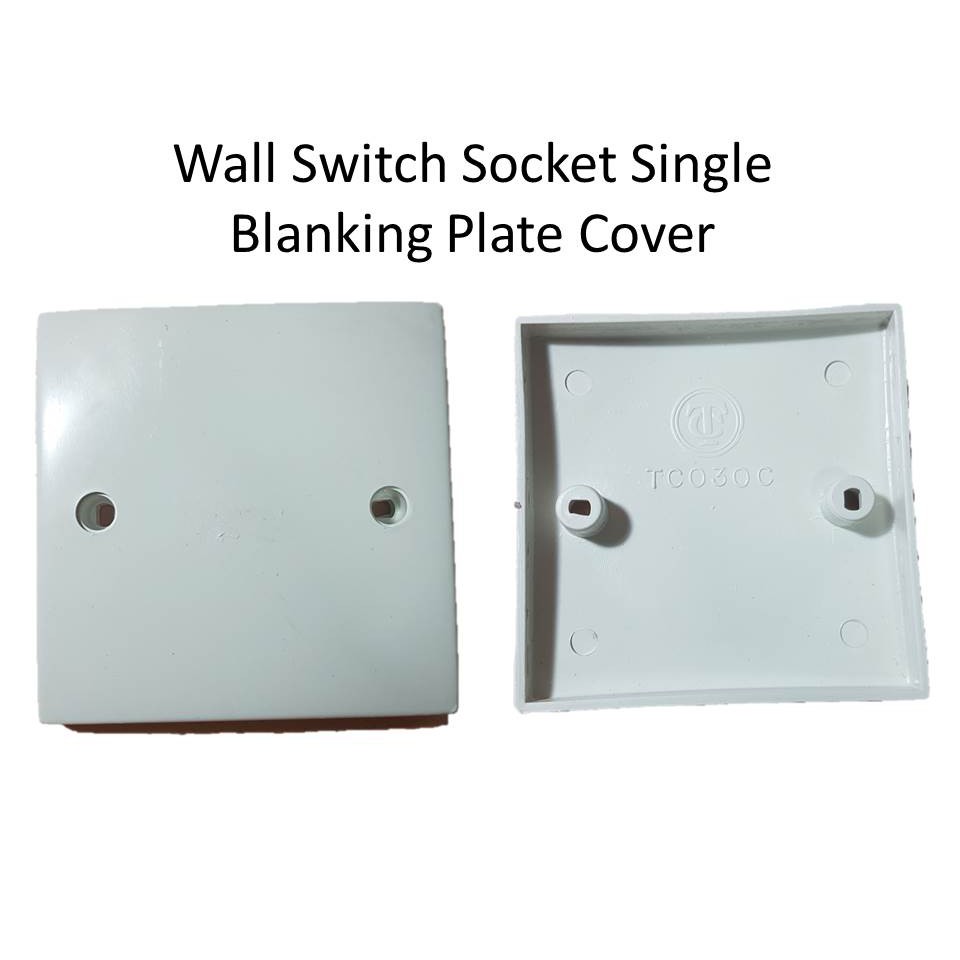 White Plug Electric Mains Spare Wall Switch Socket Single Blanking