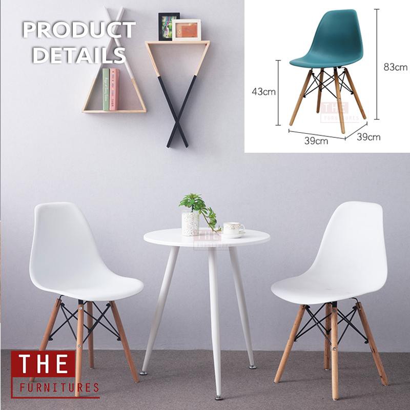 Kerusi Pejabat Bilik Study Curvy Eames Chair with PP Material & Solid