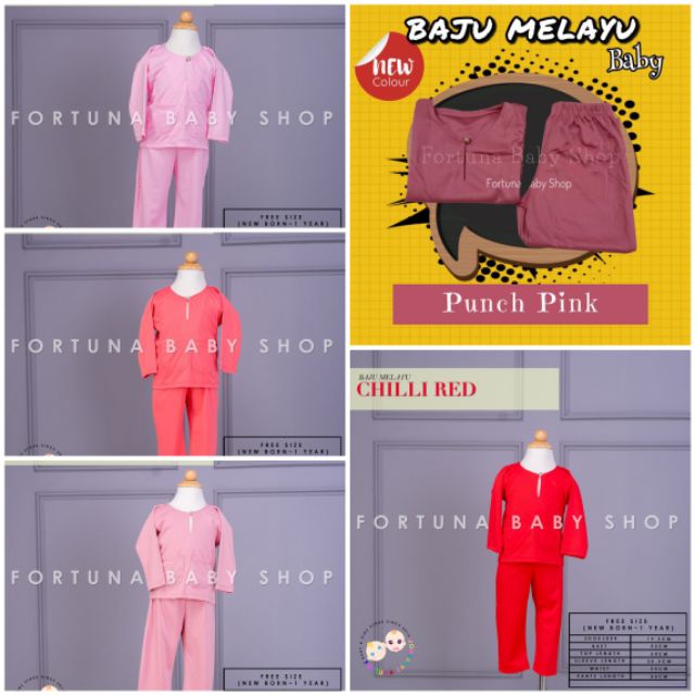 READY STOCK RAYA Baby Boy Baju Melayu Pink Free Size Newborn Baju ...