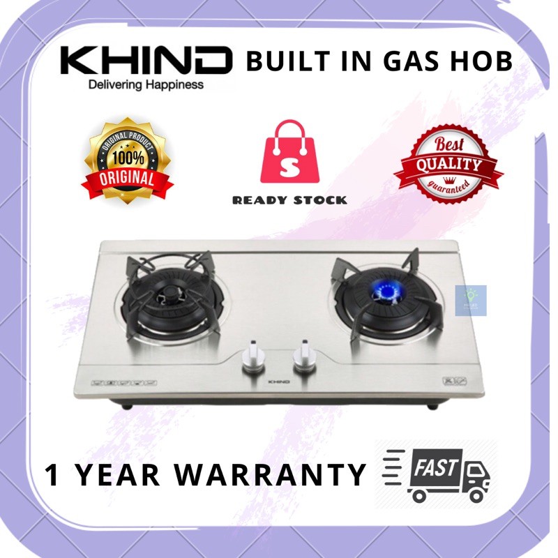 1 Year Warranty Khind Built In Gas Hob 8kw Hb802s2 8kw Power Khind Dapur Gas Tanam Stailess Steel Shopee Malaysia