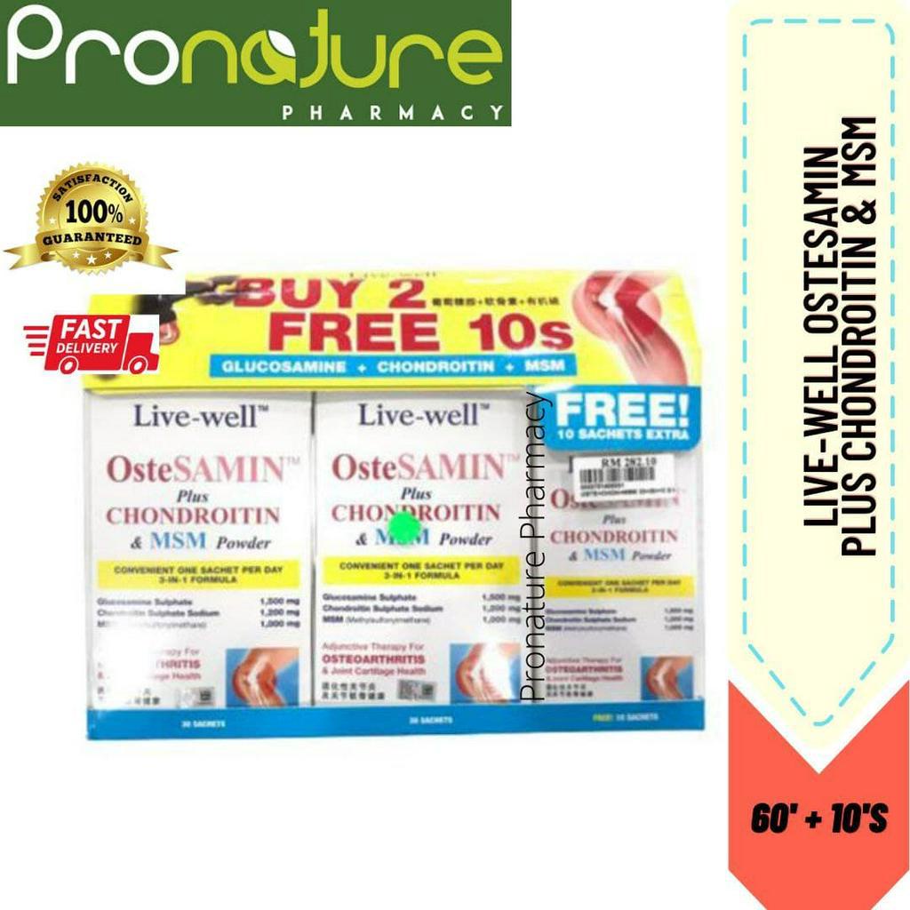 LIVEWELL OSTESAMIN PLUS CHONDROITIN & MSM POWDER 30'SX2 + 10'S