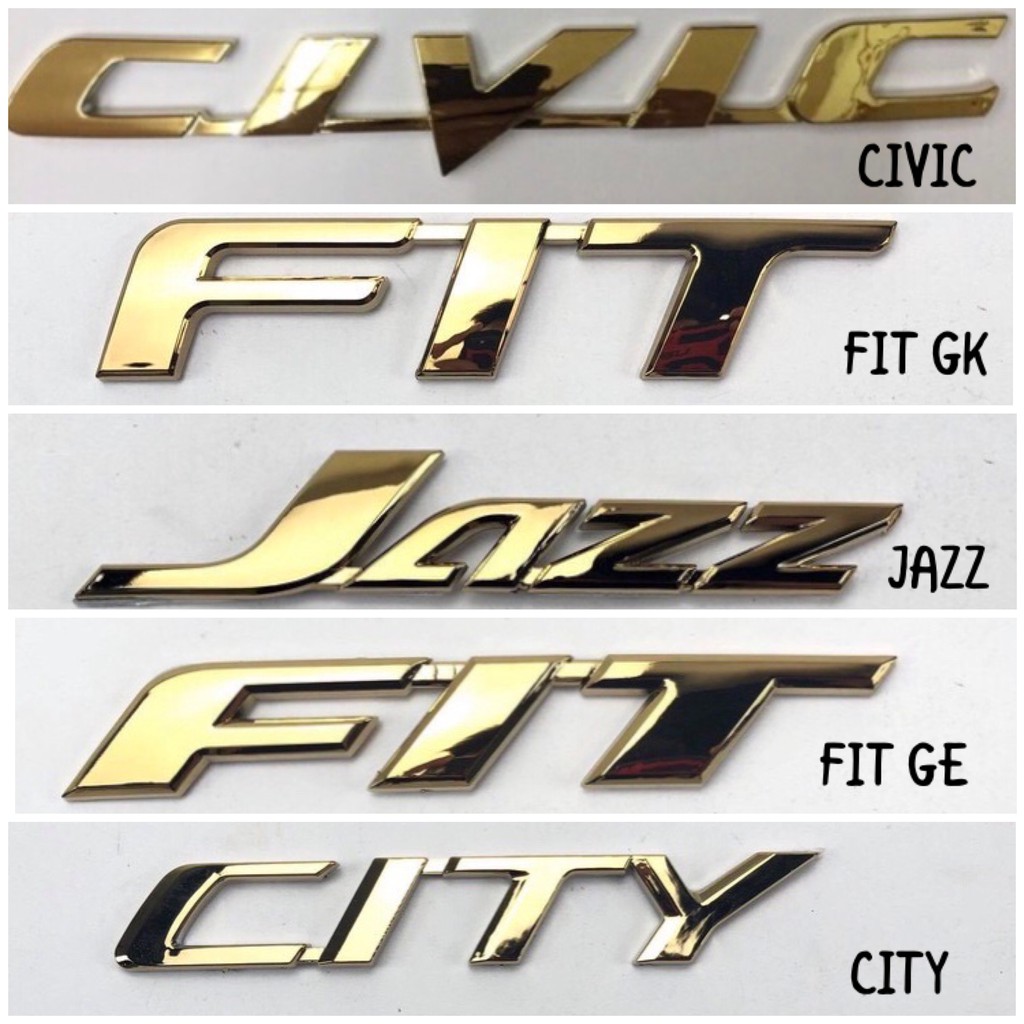 Honda Jazz Gold Logo Emblem Honda City Gold Logo Emblem Honda FIT 