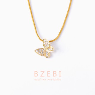 Image of BZEBI Gold Plated Petit Butterfly Pendant Necklace with Exclusive Box 5n