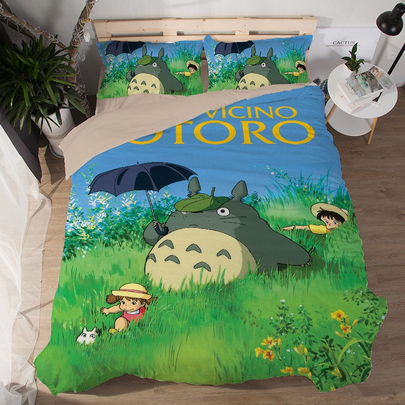 Cartoon Totoro Bedding Set Shopee Malaysia