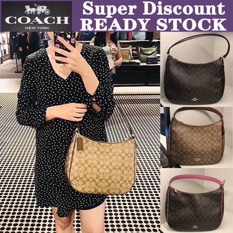 COACH Shoulder Bag 29209 Classic PVC With Leather Moon Shoulder Bag Large  Capacity Handbag Shoulder Bag Half Moon Bag Cr | Shopee Malaysia