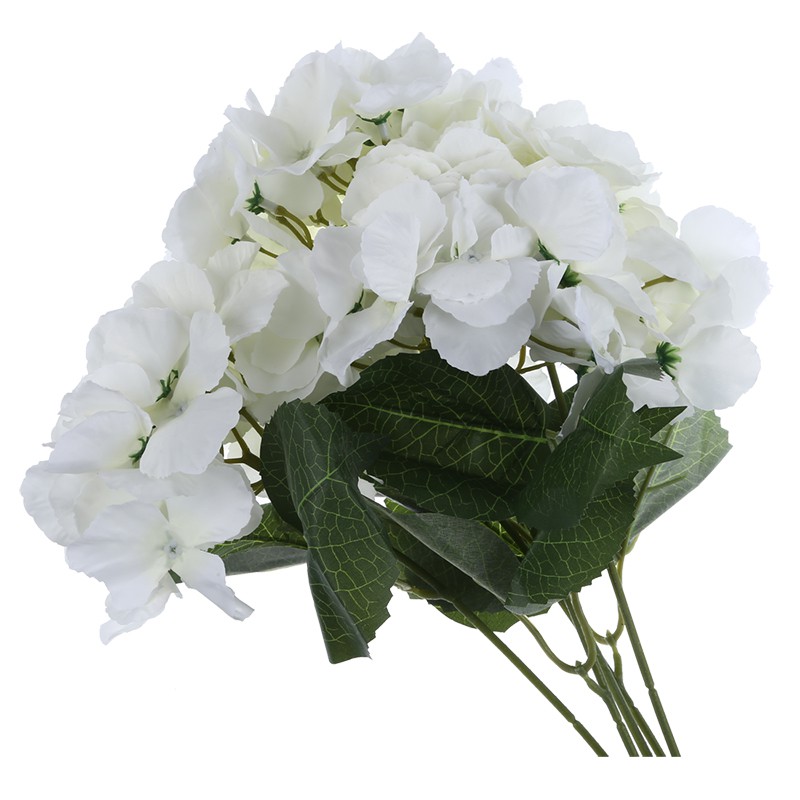 Multi Have Artificial Hydrangea Flower 5 Big Heads Bouquet Creamy white Quality - Image 3