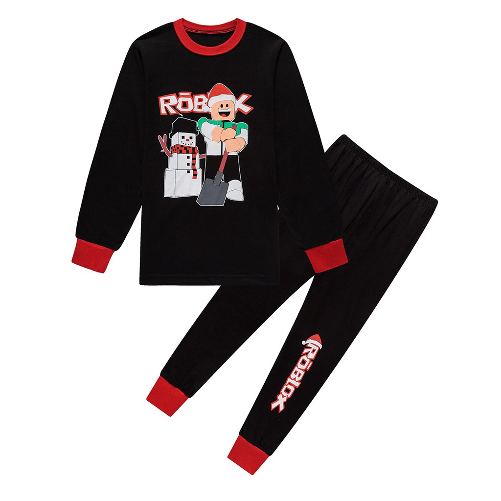 Child Roblox Clothes Sleepwear T Shirt Youtube Game Kids Boys Long Sleeve Christmas Xmas Pajamas Black Red Pjs 6 13years - my new roblox t shirt youtube