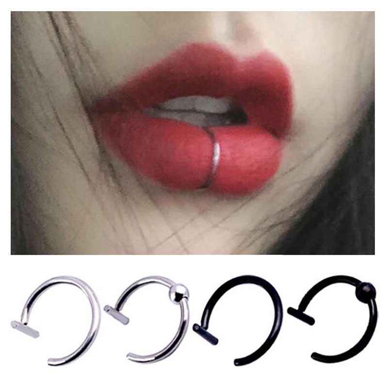 [ZOMI] Lips Medical Rings Nose Fake Titanium Steel Ring Nose Ring Septum Piercing Clip In Mouth Ring Body Clip Hoop