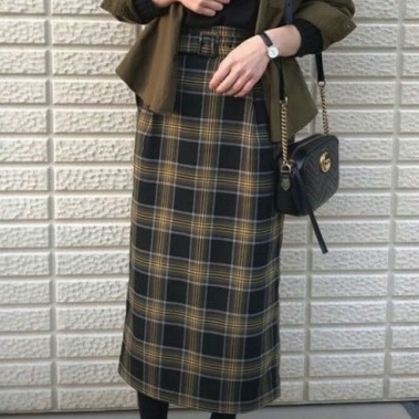 Skirt SPAN TARTAN Box KOREAN STYLE Cotton Material