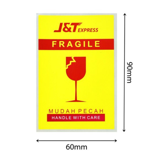 J&T FRAGILE STICKER /HANDLE WITH CARE STIKER LABEL MUDAH PECAH murah ...