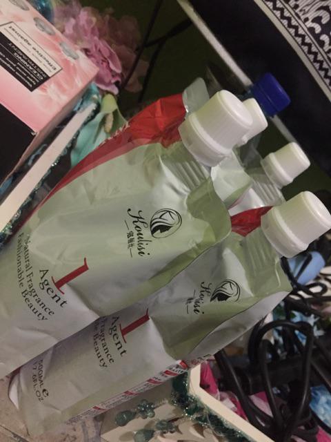 Set Lengkap Ubat Krim Lurus Rambut -Hair Rebonding 500ml 