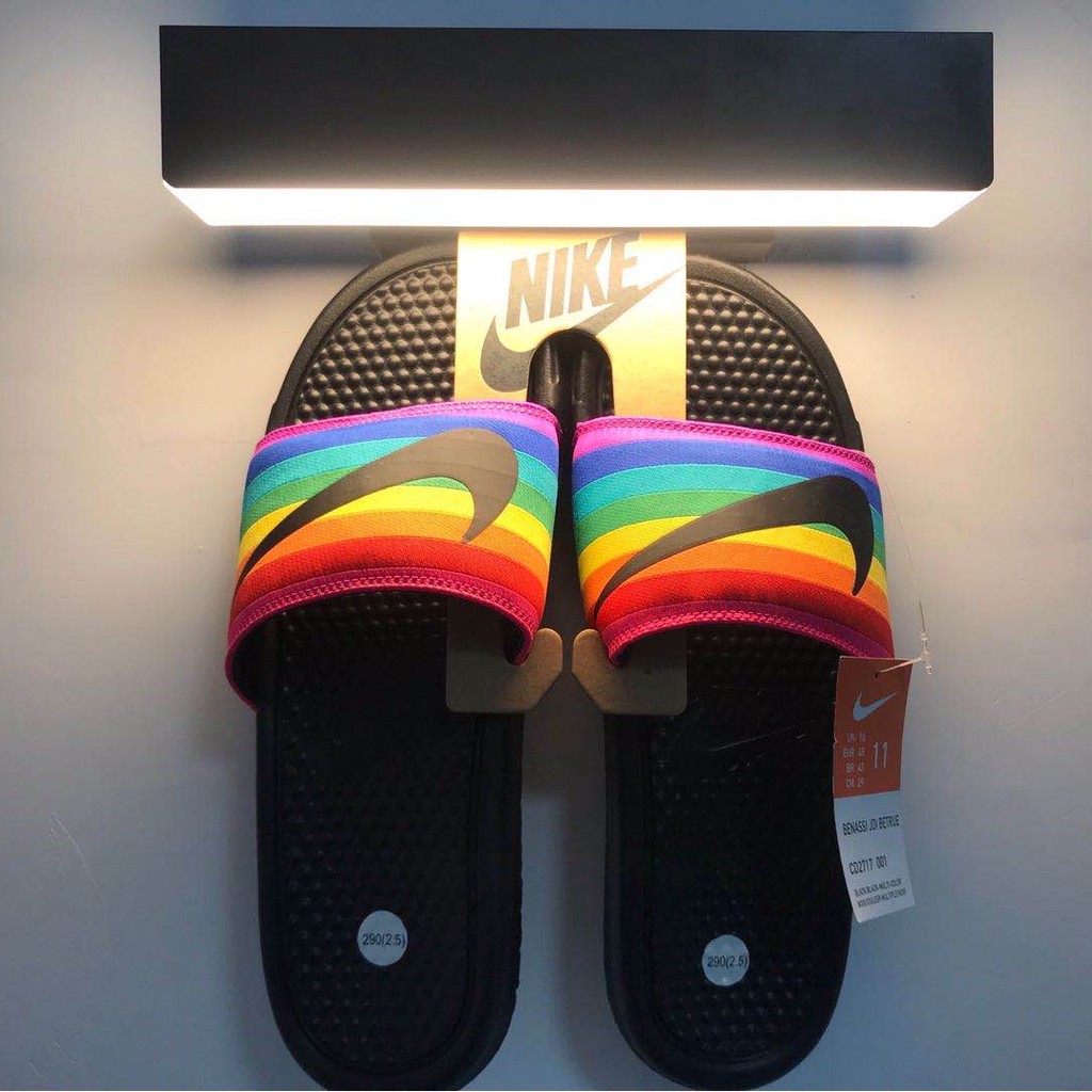 nike rainbow slide sandals