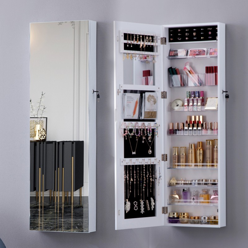 Jewelry Storage Cabinet, Full Length Mirror Storage Unit