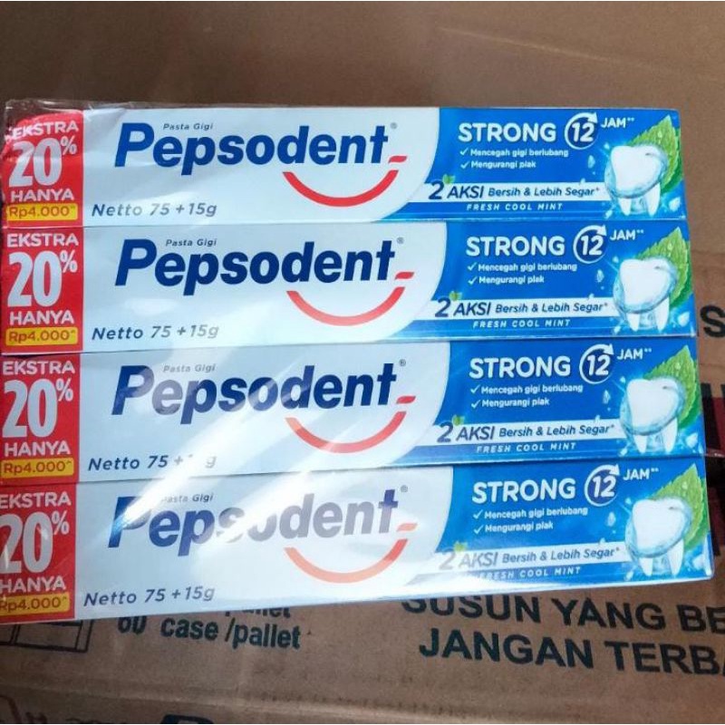 Pepsodent Strong 75gram + extra 20% Pepsodent Pepsodent 75+15