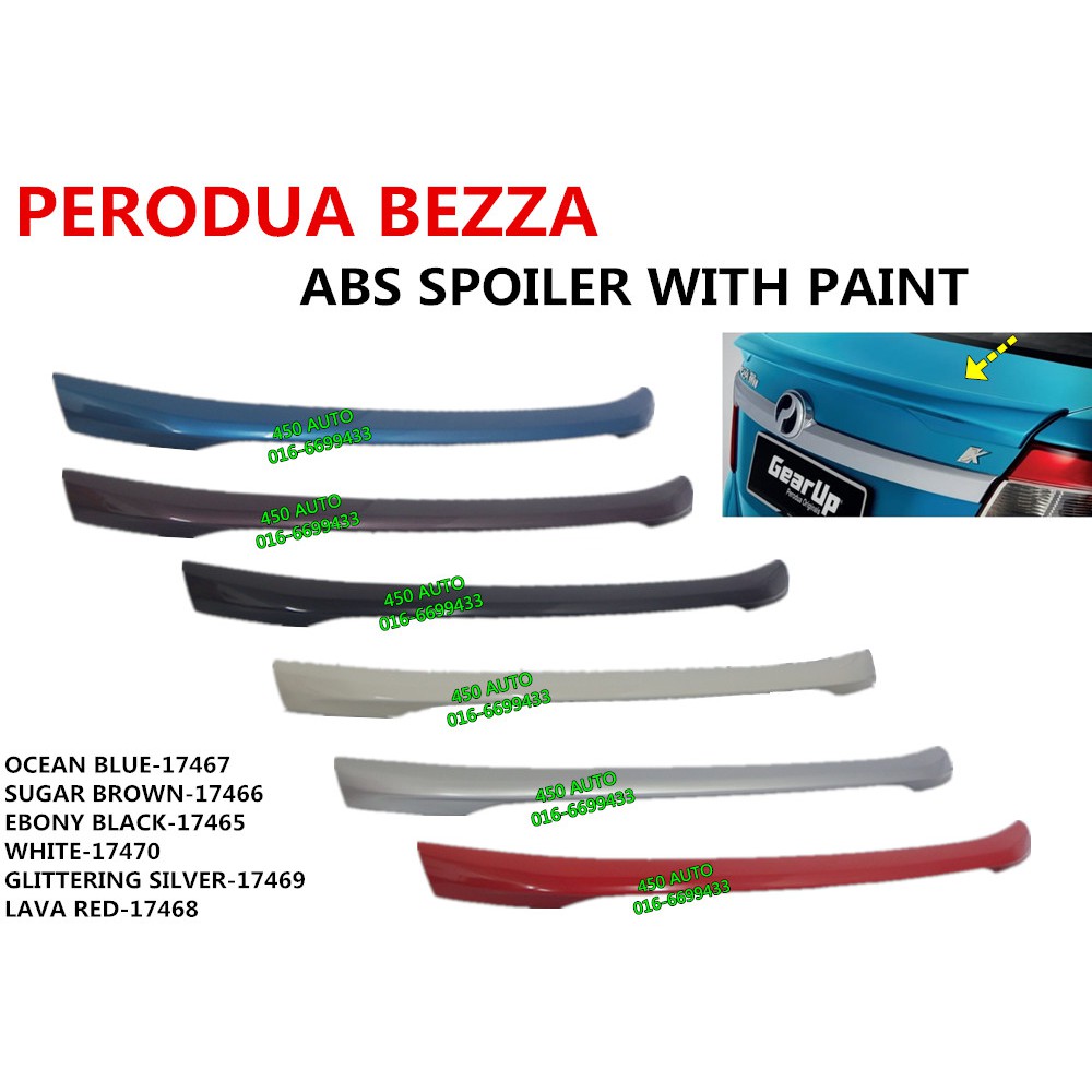 PERODUA BEZZA ABS SPOILER BONNET WITH PAINT  Shopee Malaysia