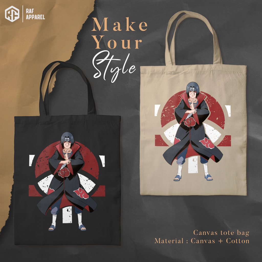 ITACHI NARUTO TOTE BAG ( 12oz ) PREMIUM QUALITY Shopee Malaysia