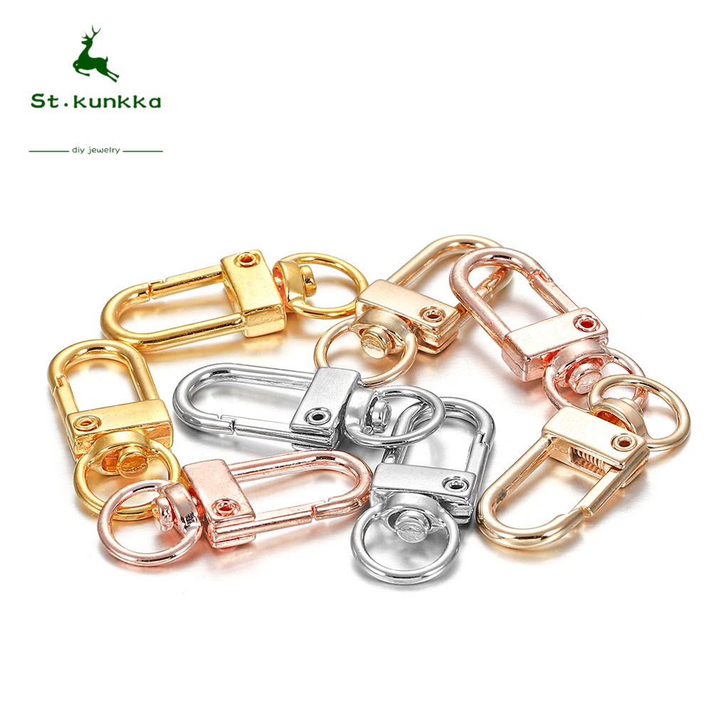 St.kunkka 10PCS/Bag 12mm DIY Hardware Accessories Rotating Dog Buckle Zinc Alloy Bag Hook Buckle Key Ring Chain Jewellry Making Supplies