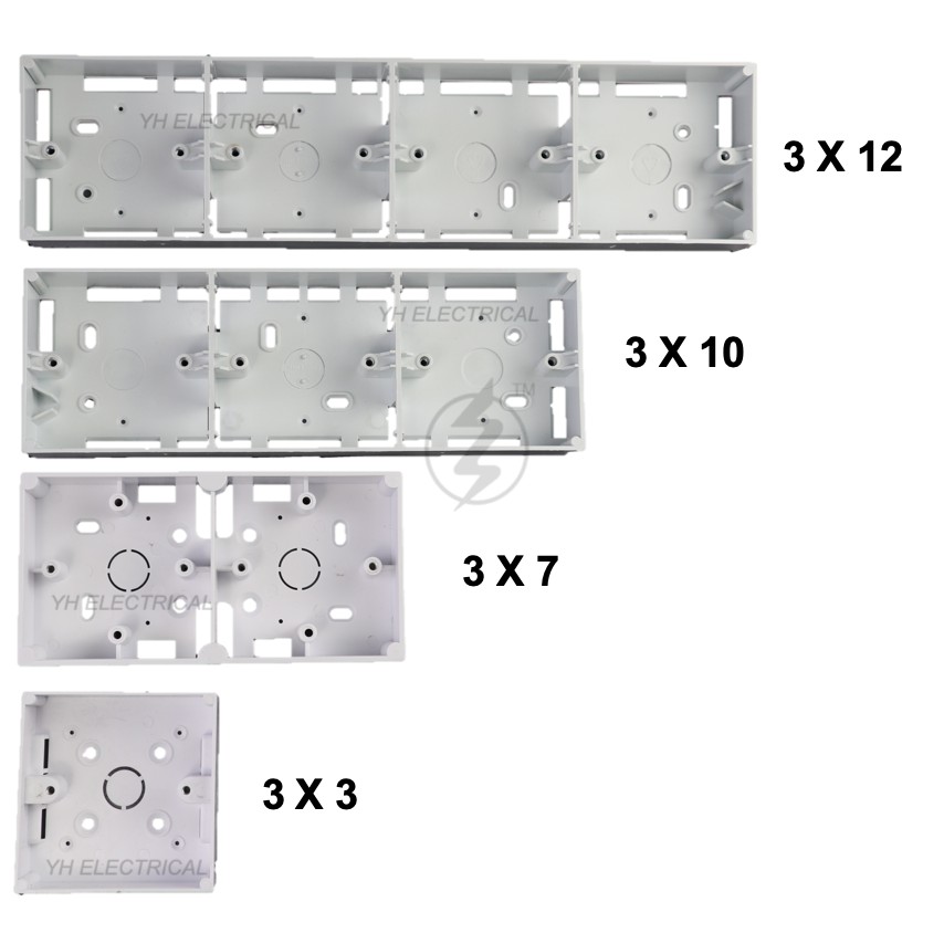PVC Box Surface Type Nut Box/ Electrical Box/ Base 3x3 / 3x7 / 3x10