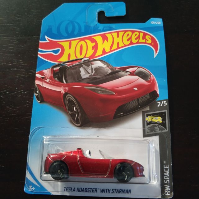 tesla roadster with starman hot wheels