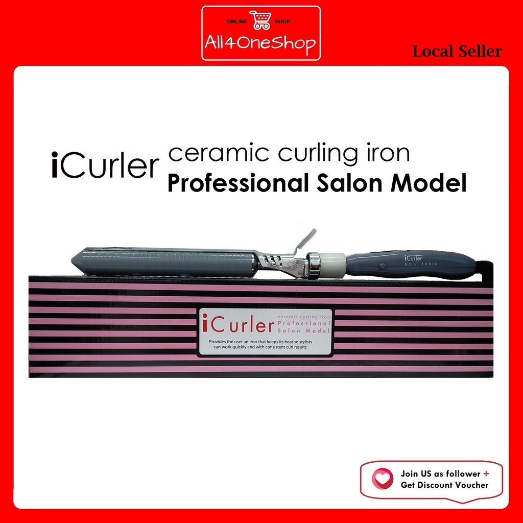 I CURLER CERAMIC CURLING TONG IRON