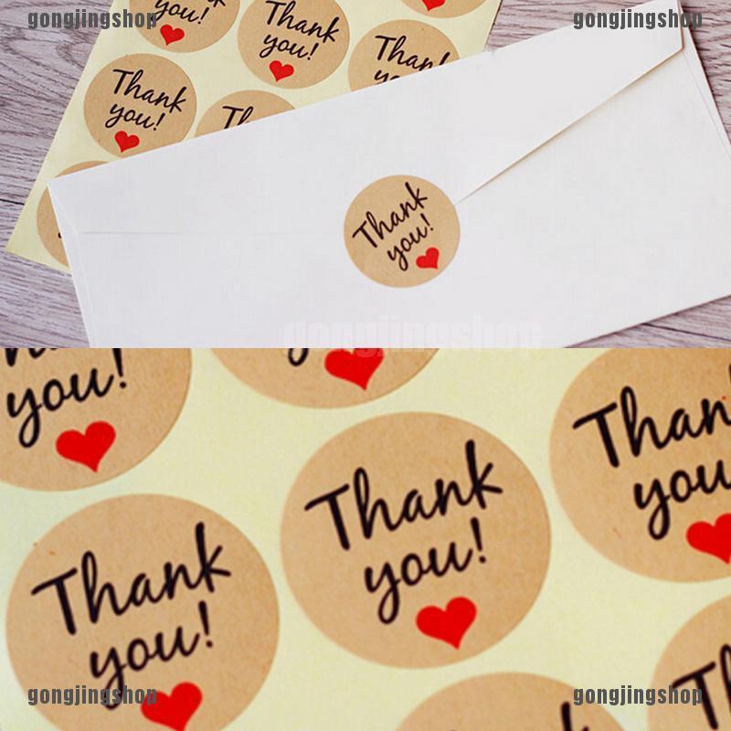 Kraft Paper Thank You Decorative Baking Sealing Sticker
