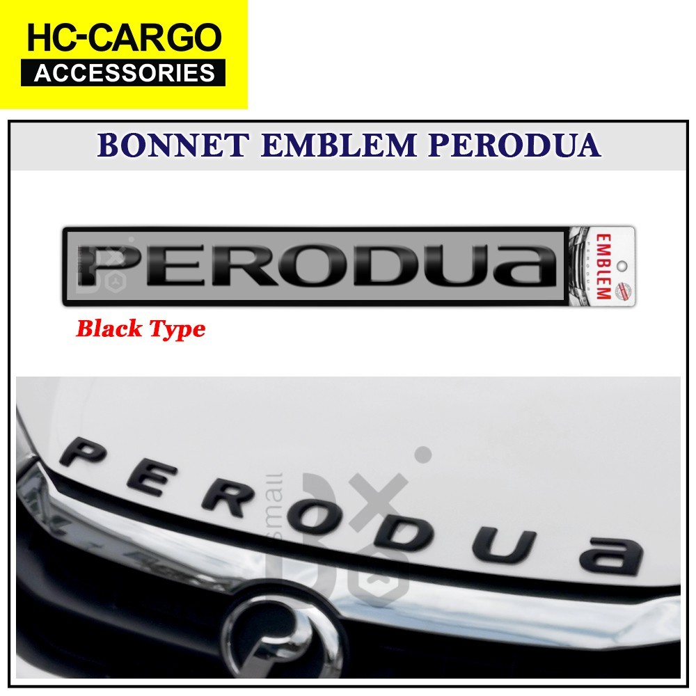 Perodua Bonnet Emblem Logo Black Alza Bezza Myvi Viva Aruz Axia Etc Shopee Malaysia