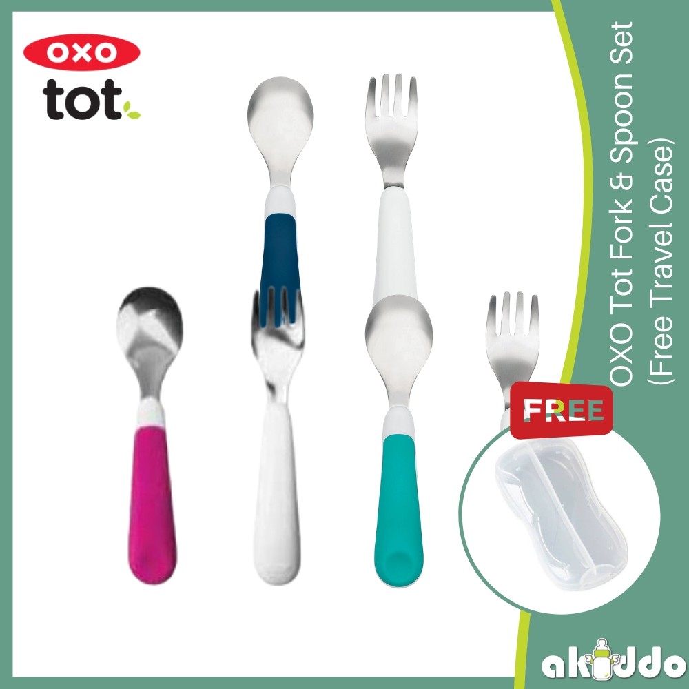 OXO Tot Fork & Spoon Set *FREE TRAVEL CASE* Shopee Malaysia