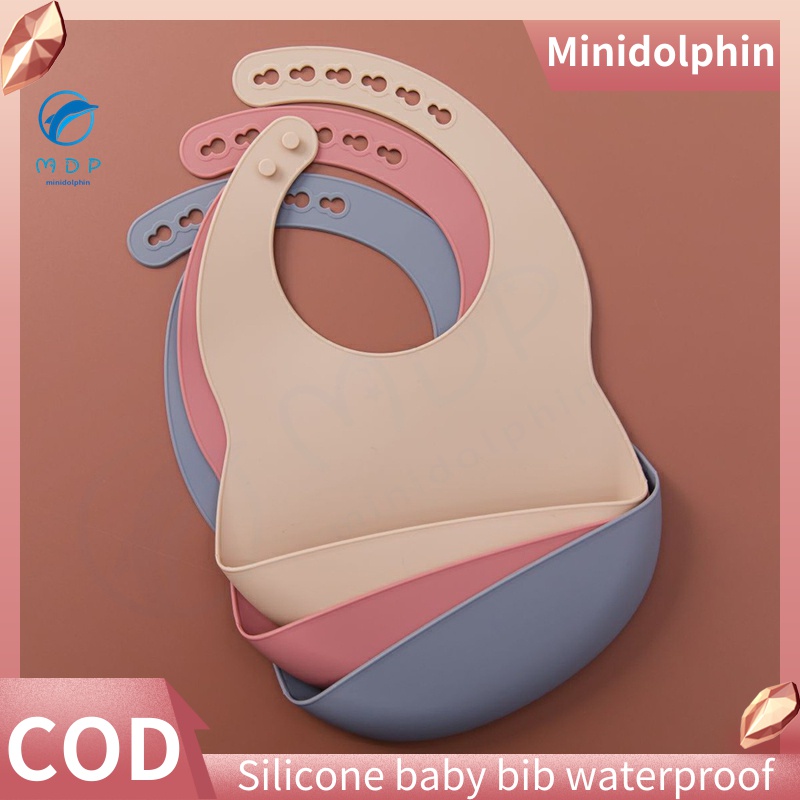 【Local Delivery】BPA Free Silicone Tableware Food Grade Baby Bib Waterproof Children's Silicone Bib For Maternity And Baby Products Baby Adjustable Bib Washable Foldable