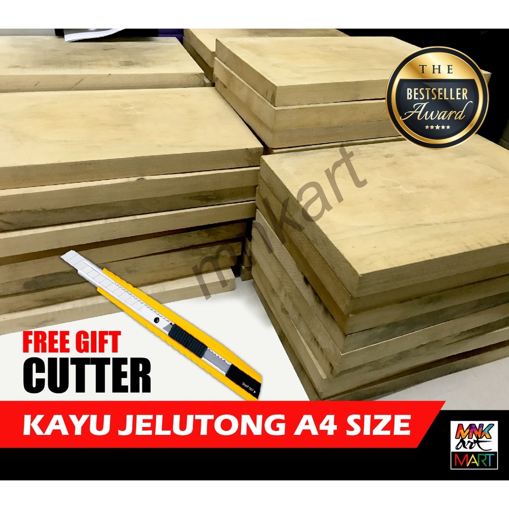  READY STOCK WOOD CAVING KAYU JELUTONG A4 SIZE FREE 