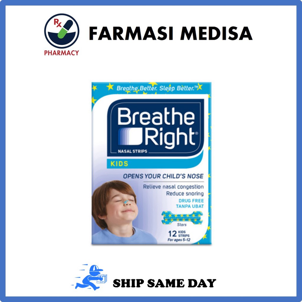 (SHIP SAME DAY) Breathe Bright KIDS Nasal Strips 12 strips relieve