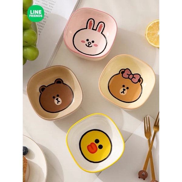 Line Friend Limited Edition Brown Sally Cony Bowl Small Sauce Plate Ceramic High Quality 