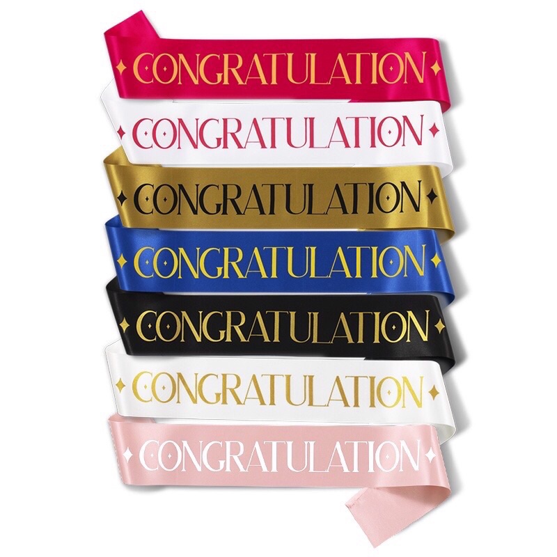 READY STOCK - Congratulations Sash Selempang Party decoration party ...