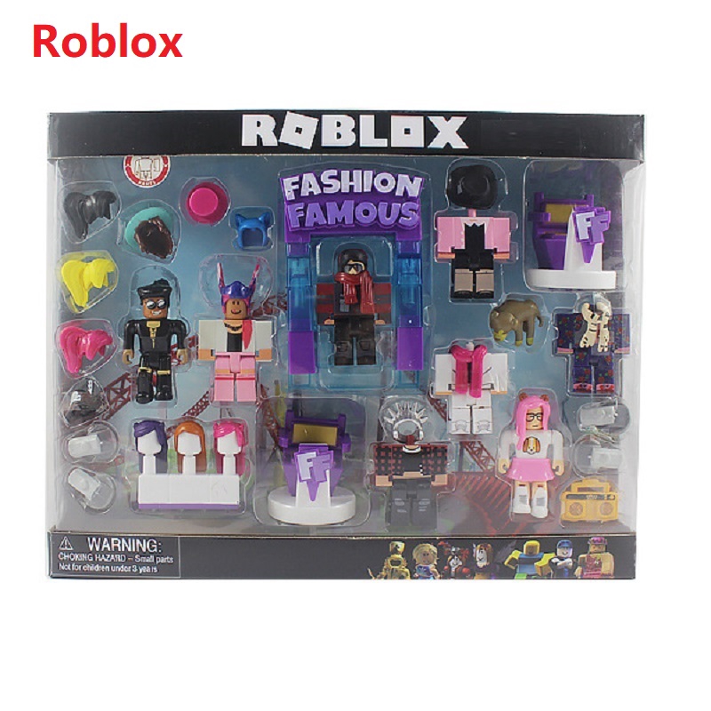 2020 Hot Sale Roblox Building Blocks Fashion Famous T Station Show Catwalk Dolls Virtual World Games Robot Action Figure Shopee Malaysia - roblox purple block