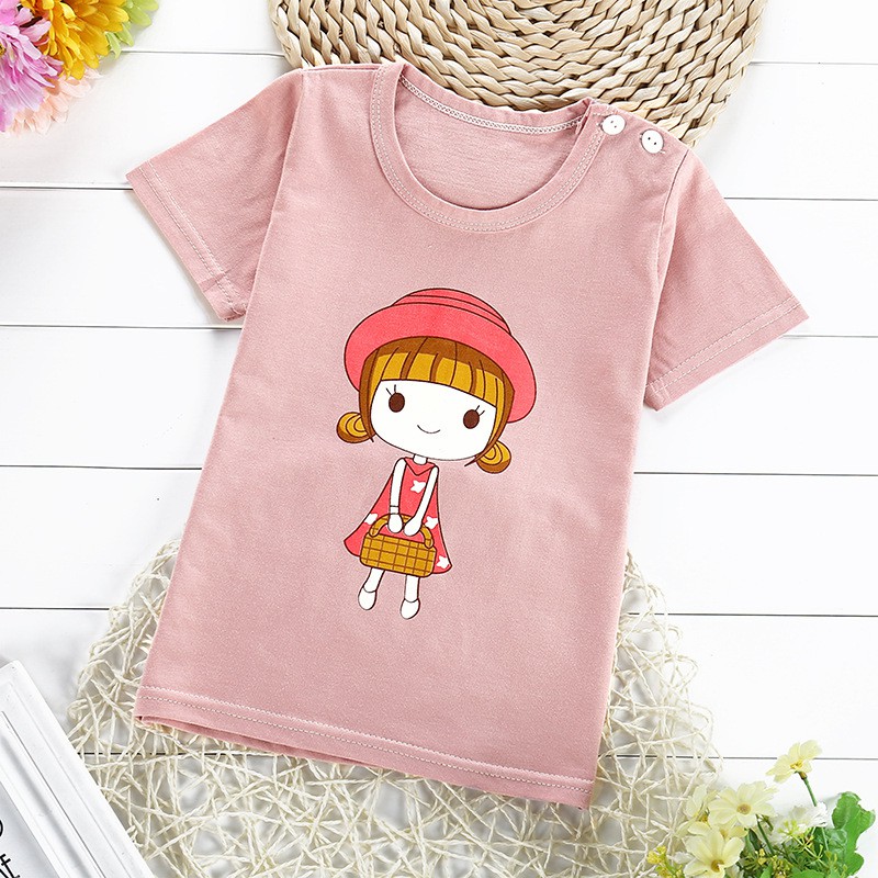 Girls T-shirt Fashion Cartoon Baby Girl Tops Kids Children Short Sleeve  TShirt | Shopee Malaysia