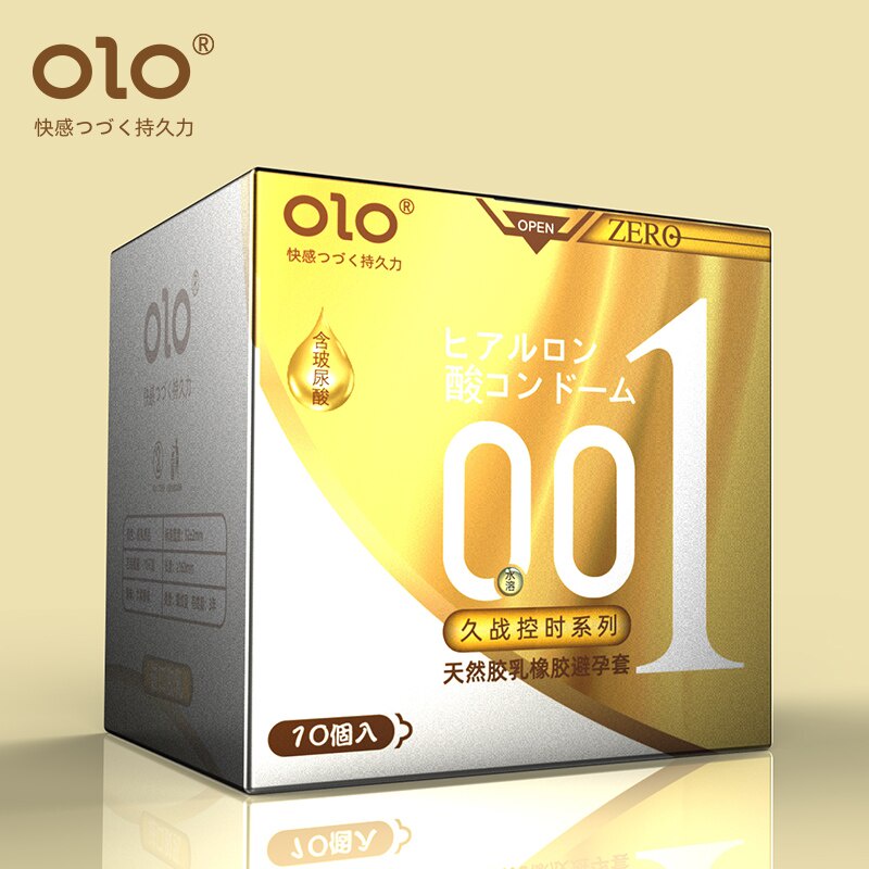 10PCS/PACK OLO 001 ZERO SERIES CONDOM HYALURONIC ACID LUBRICANT ULTRA THIN LONG LASTING SPIKE PARTICLES