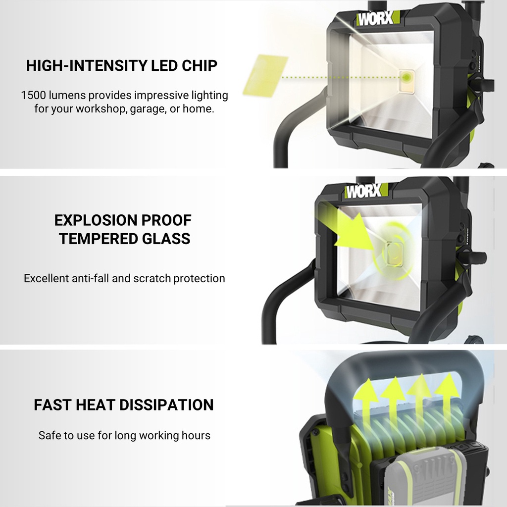 WORX WU026.9 20V Cordless LED Worksite Light / Jobsite Light Tools