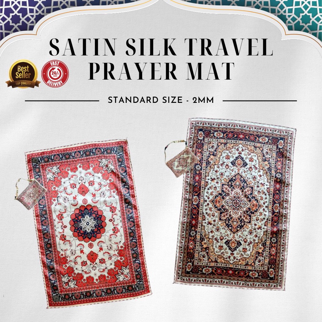 [READY STOCK] Sejadah Satin Silk Travel