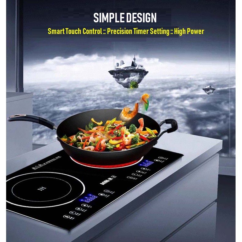 Premium 2 in 1 Dual Electric Induction & Infrared Ceramic Hob Cooker ...