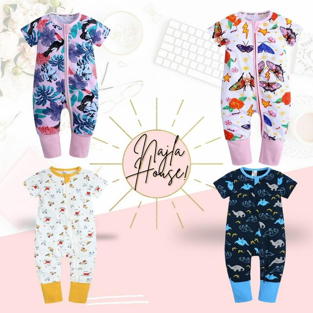 [2/2] Zipper Sleepsuit Non Footies Newborn Infant Kids Clothes Kidstale READY STOCK