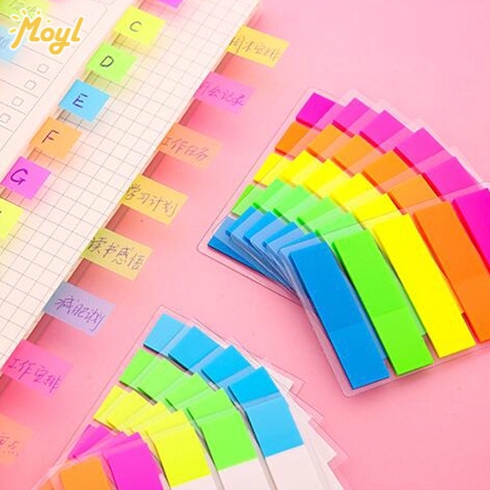 5 Colors Fluorescent Sticky Notes Instruction Classification Index ...