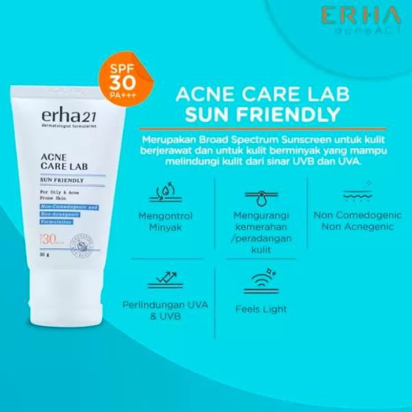 Erha Acne Care Lab Acne Sun Friendly Spf30 Acne Skin Sunblock Shopee Malaysia
