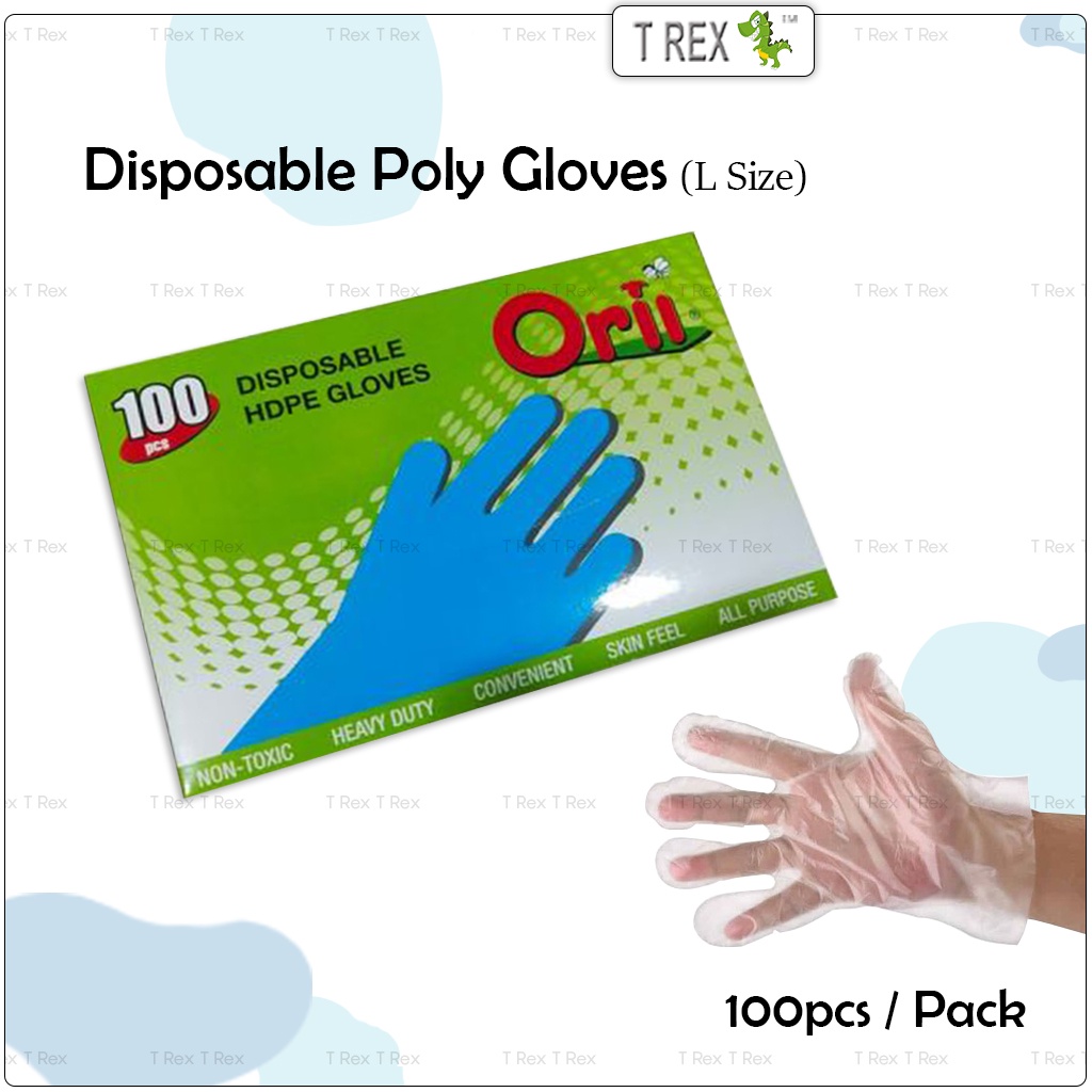100pcs Multipurpose Disposable Poly Glove / Sarung Tangan Pakai Buang
