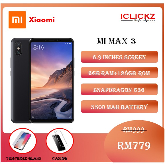 Xiaomi Mi Max 3 6gb Ram 128gb Rom Original Import Set Global Stable Rom Shopee Malaysia