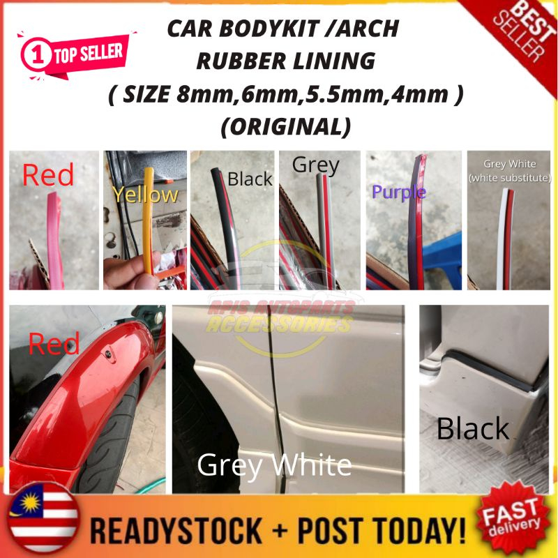 (ORIGINAL) CAR BODYKIT/SKIRTING RUBBER LINING BLACK/WHITE/GREY/RED